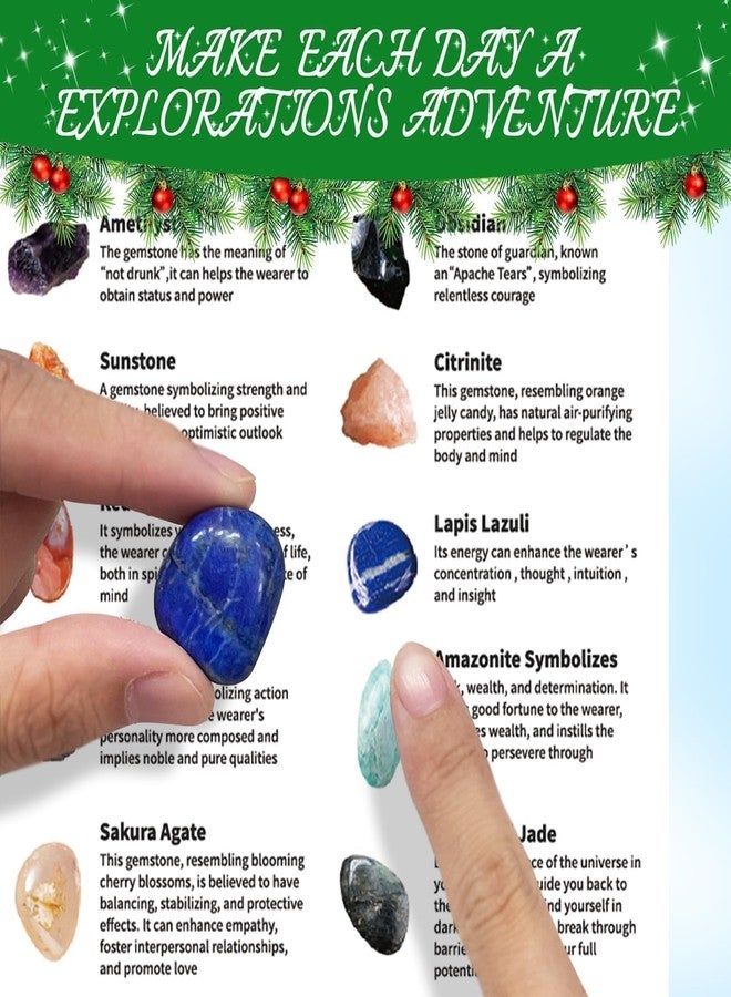 EggSun Rock Collection Advent Calendar 2025 Christmas,Advent Calendar for Kids,Minerals & Fossils with 24 Days Gemstones,Complete Gem&Fossil Collection Crystal Countdown Calendar Birthday Gift for Kids - Image 3